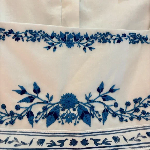 Agua by Agua Bendita Pistachio Beaded Blue Floral Dress Maxi Women's size Medium - Picture 12 of 16